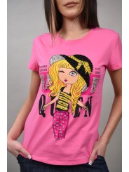 Tricou cute girl aplicatii strasuri Bellegra