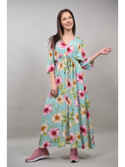 Rochie lunga cu flori Barcellona