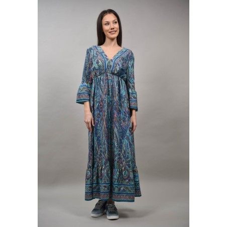 Rochie Boho Chic Indian lungă multicolora decolteu V Capaci