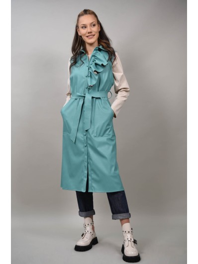 Vesta lunga cu efect de piele Cielo