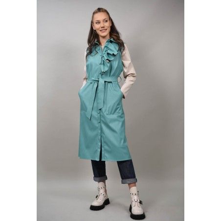 Vesta lunga cu efect de piele Cielo