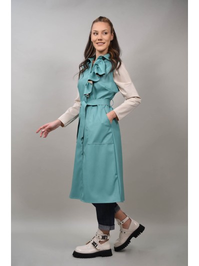 Vesta lunga cu efect de piele Cielo