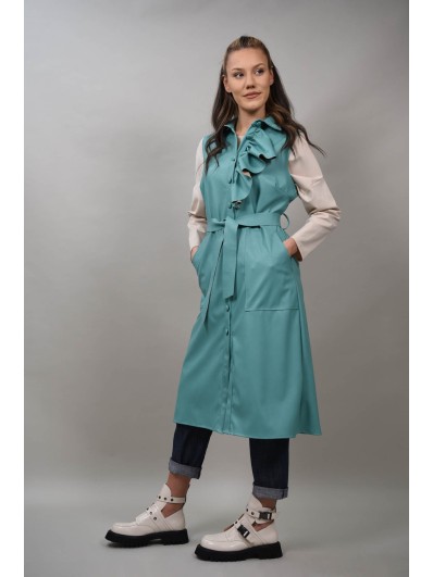 Vesta lunga cu efect de piele Cielo