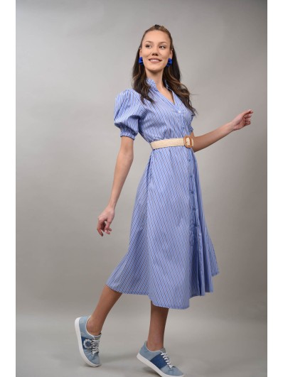 Rochie midi tip camasa cu maneca scurta Zeffiretto