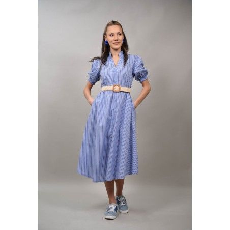 Rochie midi tip camasa cu maneca scurta Zeffiretto