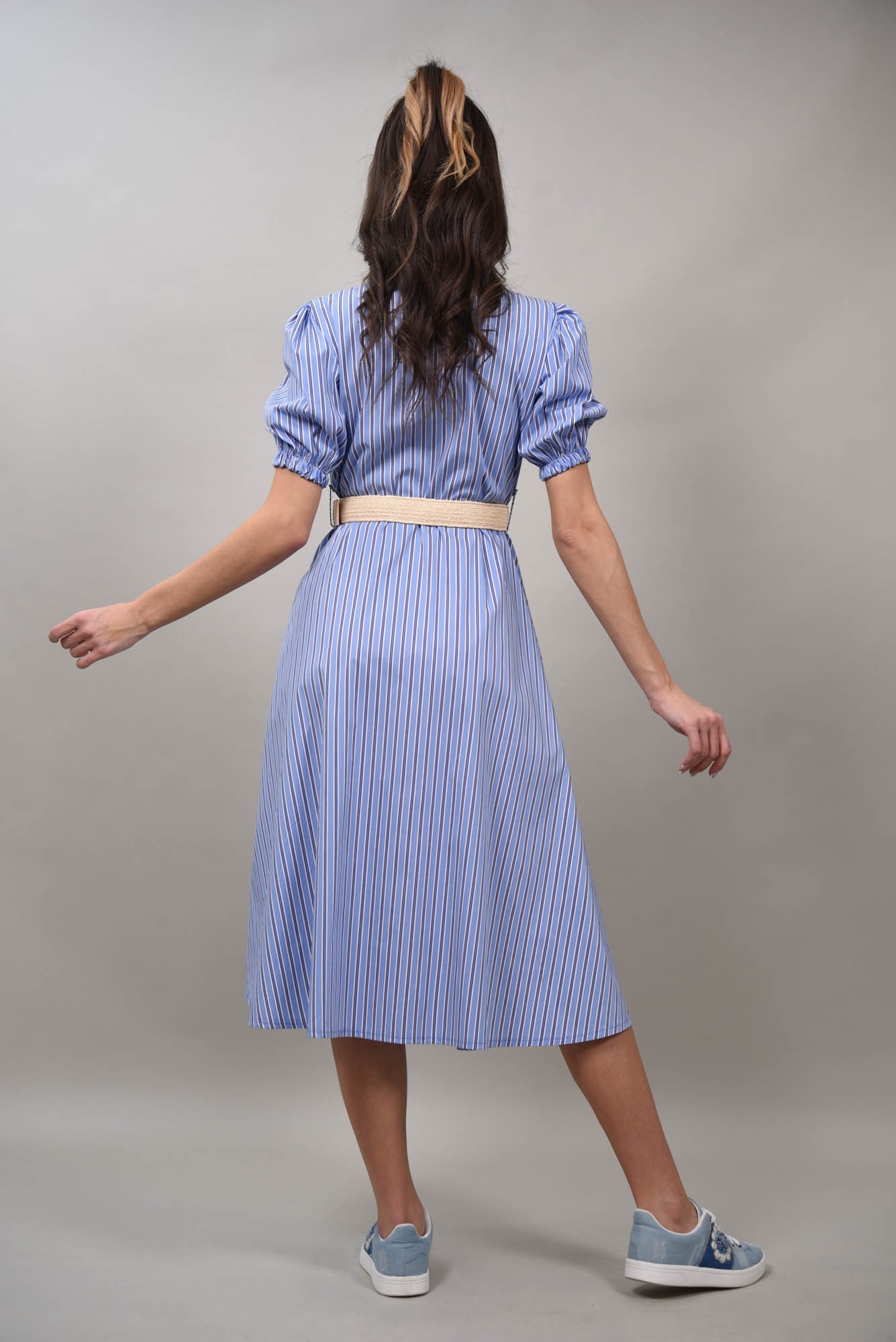 Rochie midi tip camasa cu maneca scurta Zeffiretto