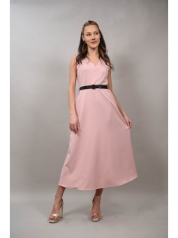 Rochie lunga in stil formal cu curea in talie baressa