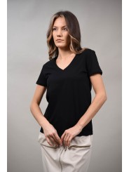 Tricou bumbac cu decolteu in v Marentino