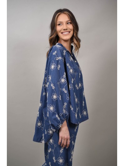 Camasa cu guler mao broderie Napoli