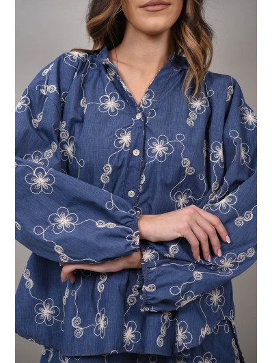 Camasa cu guler mao broderie Napoli