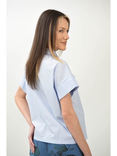 Cămașă mănecă scurtă cu floare în relief Spezia