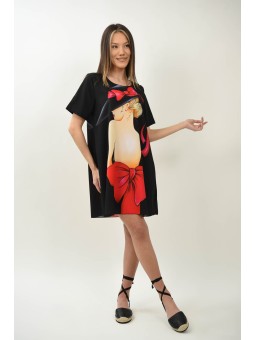 Rochie scurtă cu mănecă scurtă A-line Fashion Lady