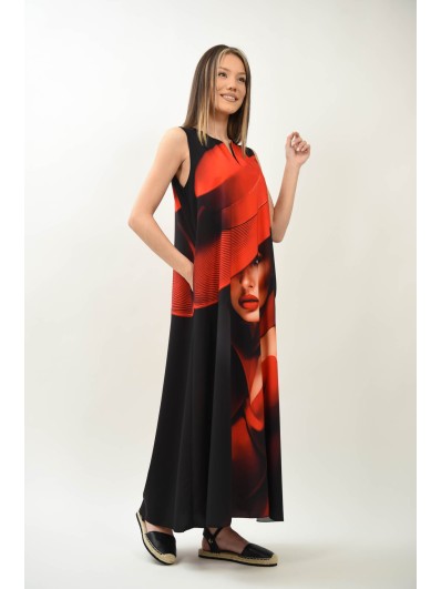 Rochie Maxi Enigma Scarlet LADY IN RED - Portretul Sofisticat al Eleganței