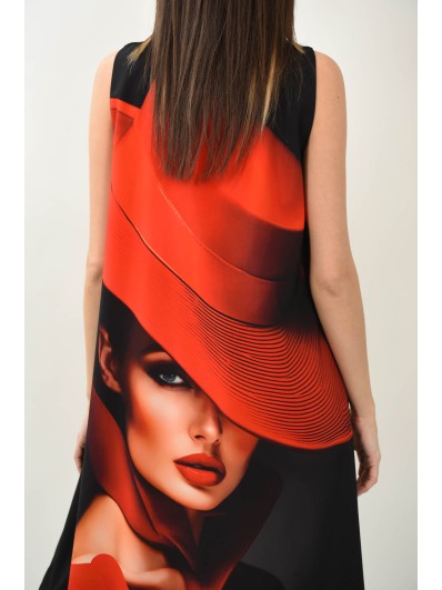 Rochie Maxi Enigma Scarlet LADY IN RED - Portretul Sofisticat al Eleganței