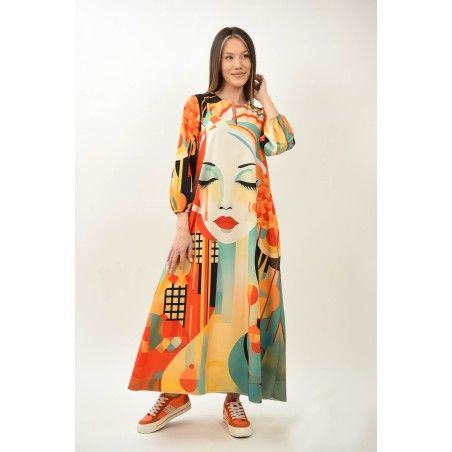Rochie Lungă Meditație Urbană cu Buzunare ZENYA
