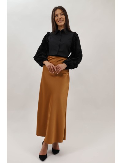 Fustă Lungă Satinată Davide Caramiziu Talie Unica potrivit pentru XS-S-M