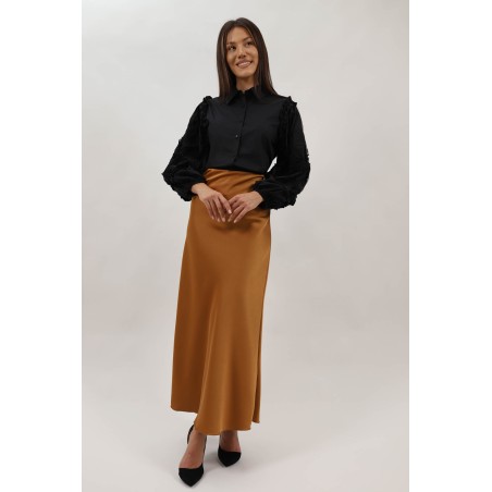 Fustă Lungă Satinată Davide Caramiziu Talie Unica potrivit pentru XS-S-M