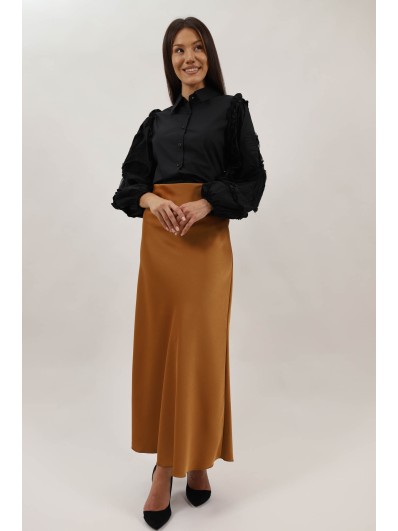 Fustă Lungă Satinată Davide Caramiziu Talie Unica potrivit pentru XS-S-M