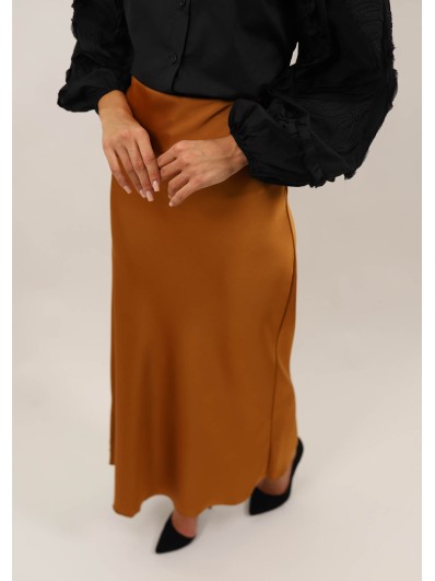 Fustă Lungă Satinată Davide Caramiziu Talie Unica potrivit pentru XS-S-M