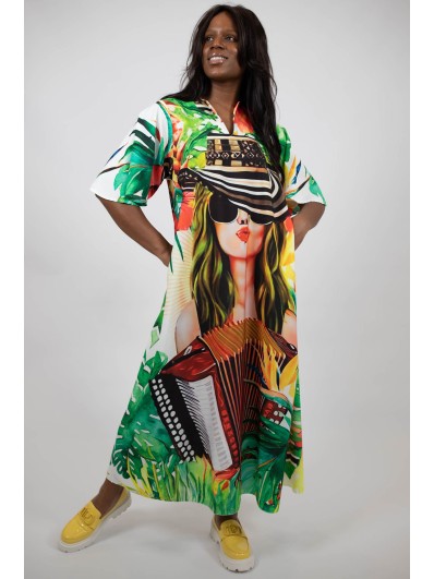 Descoperă Rochia Lungă Cu Buzunare Și Mâneci Clopot Electric Cathalee