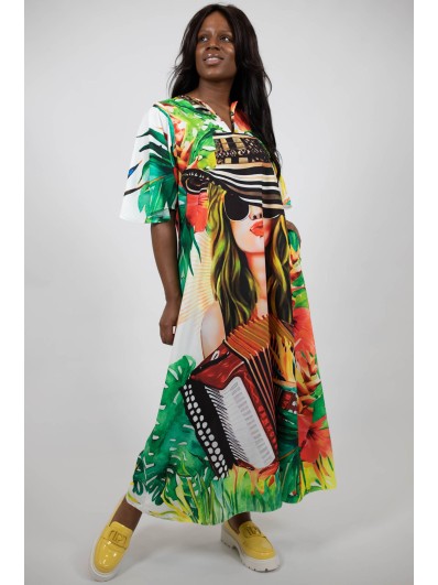 Descoperă Rochia Lungă Cu Buzunare Și Mâneci Clopot Electric Cathalee