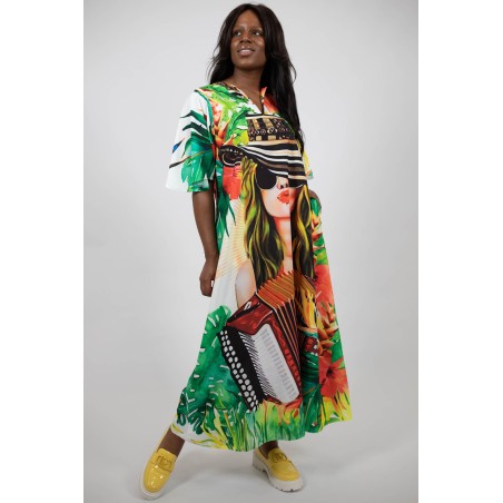 Descoperă Rochia Lungă Cu Buzunare Și Mâneci Clopot Electric Cathalee