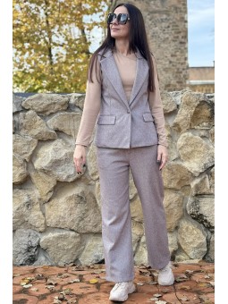 Ținută de toamnă pentru femei moderne – Compleul Vestă Cu Pantaloni Maly