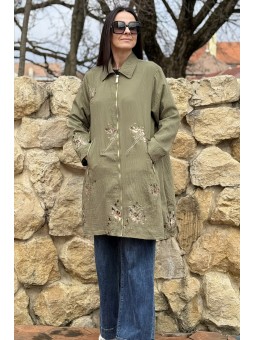 Stil boho chic italian pentru fete și femei moderne Trenci dama kaki FLY