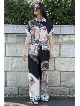 Stil sofisticat cu compleu dama vascoza matase Toscana Black