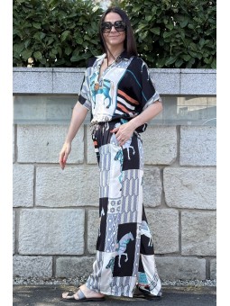 Stil modern femei 2026 compleu dama cu tunica Horse Odyssey Black