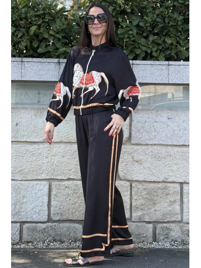 Compleu dama bomber Black Beauty din vascoza si matase eleganta moderna 2026
