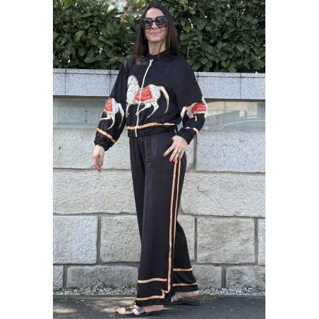 Compleu dama bomber Black Beauty din vascoza si matase eleganta moderna 2026
