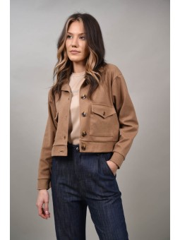 Jacheta scurta soft cu buzunare aplicate Elsa